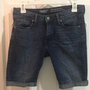 Mid-Rise Bermuda Denim Shorts